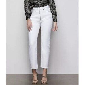 Good American Womens White Good Vintage High Waist Exposed Zip Jeans SZ 10/30